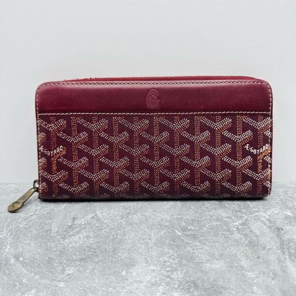 Goyard Herriborne Matignon Zip Gm Round Zipper Long Wallet Bordeaux - Picture 1 of 13